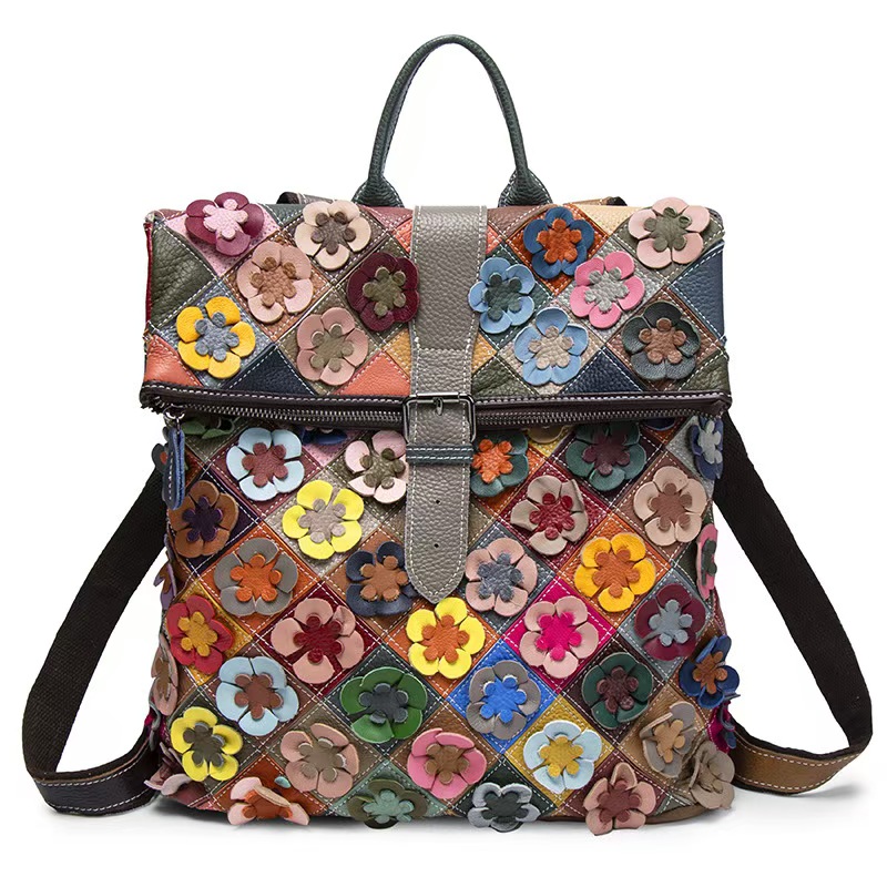 Women Bags Leather - Zaino Vintage in Vera Pelle per