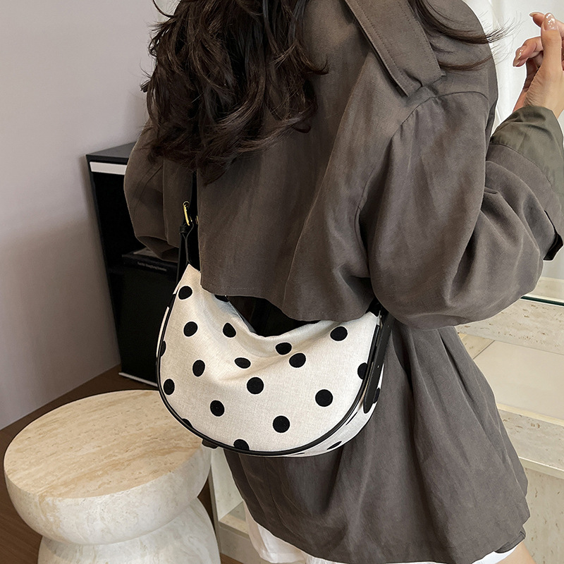 Hobo Bag Slouchy - Borsa a Tracolla a Pois per