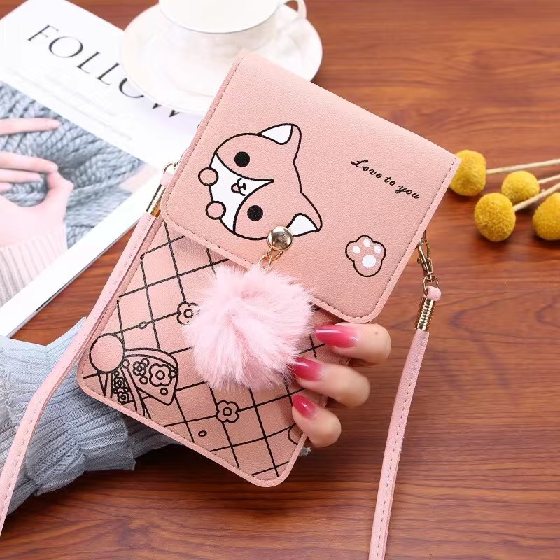 Women Bags Leather - Borsa per telefono touch-screen con motivo
