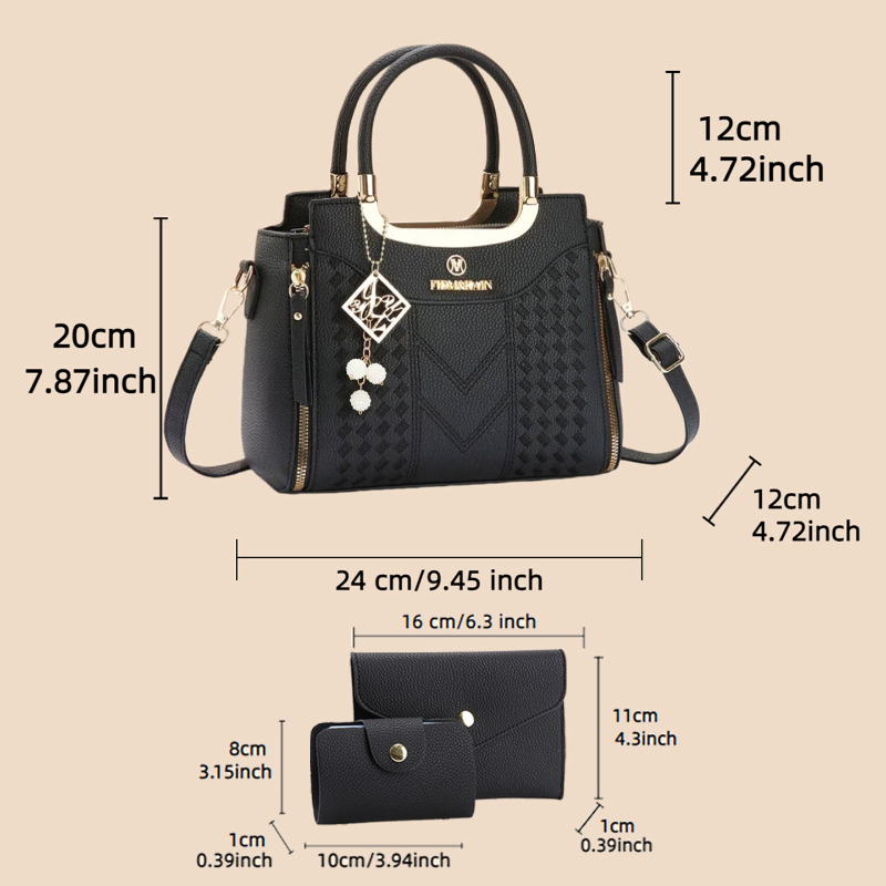 Set di 3 borse in pelle PU eff - Women Bags Leather recensione e prezzo